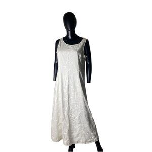 Laura Ashley sleeveless floral  embroidered dress size 12 (B64)